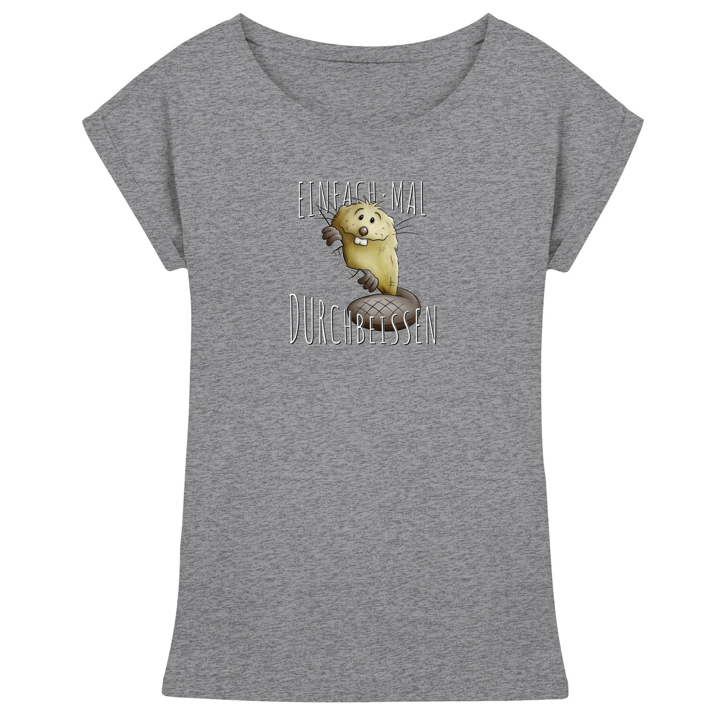 Einfach mal Durchbeissen Biber - Womens Extended Shoulder T-Shirt