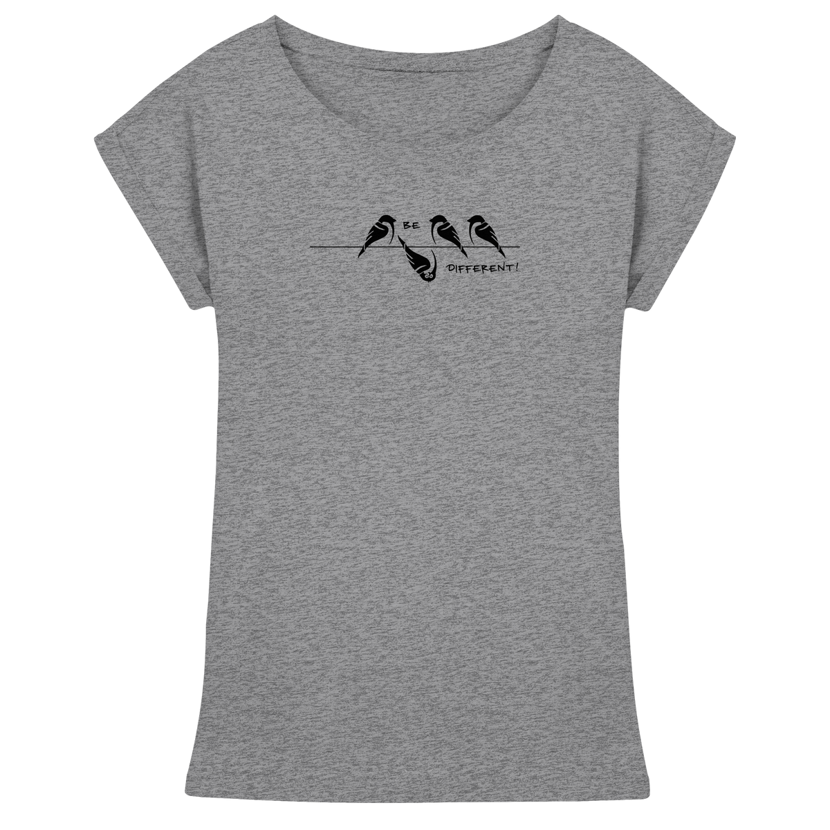 Sei anders, kleiner Spatz - Womens Extended Shoulder T-Shirt