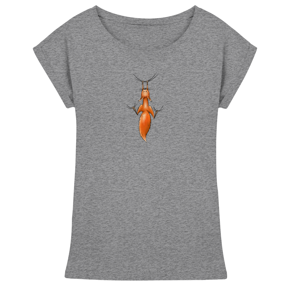 Rotes Eichhörnchen hängt ab - Womens Extended Shoulder T-Shirt