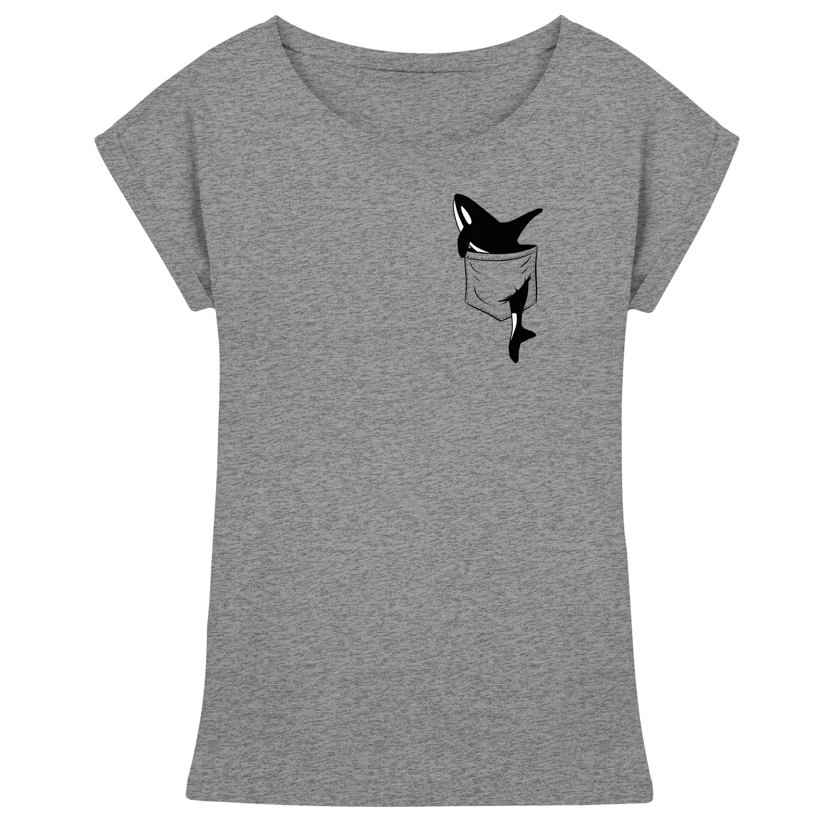Orca In Deiner Tasche - Womens Extended Shoulder T-Shirt