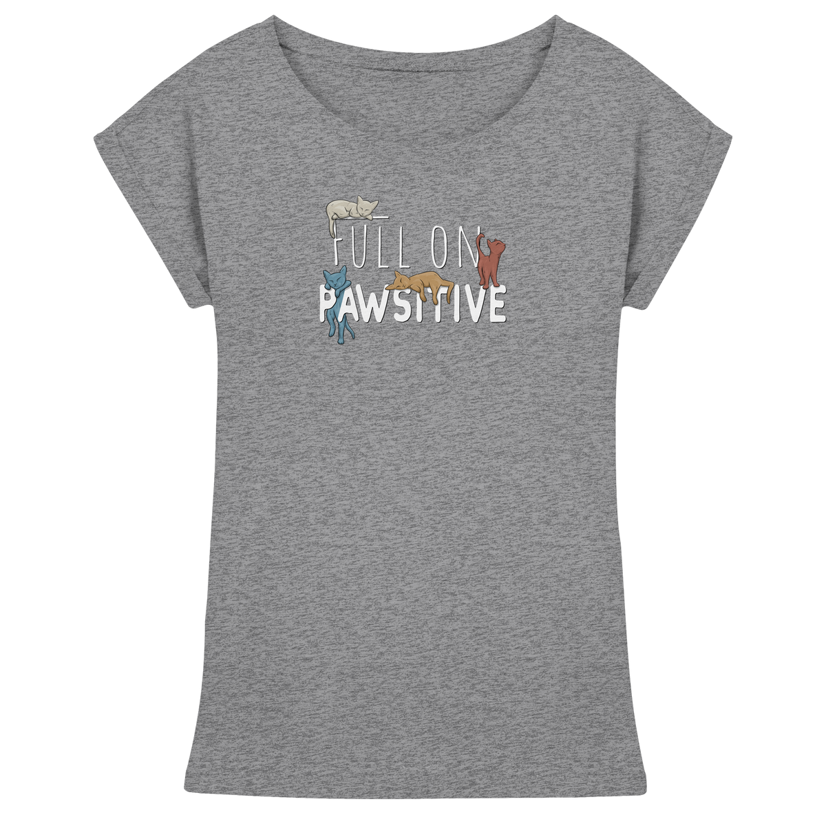 Full On Pawsitive! Gechillte Katzen - Womens Extended Shoulder T-Shirt