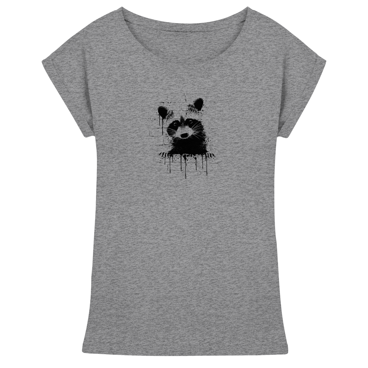 Funky Street Art Waschbär - Womens Extended Shoulder T-Shirt