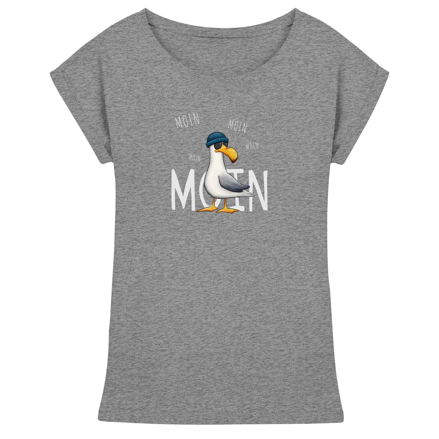 Moin Moin Lässige Hipster Möwe  - Womens Extended Shoulder T-Shirt