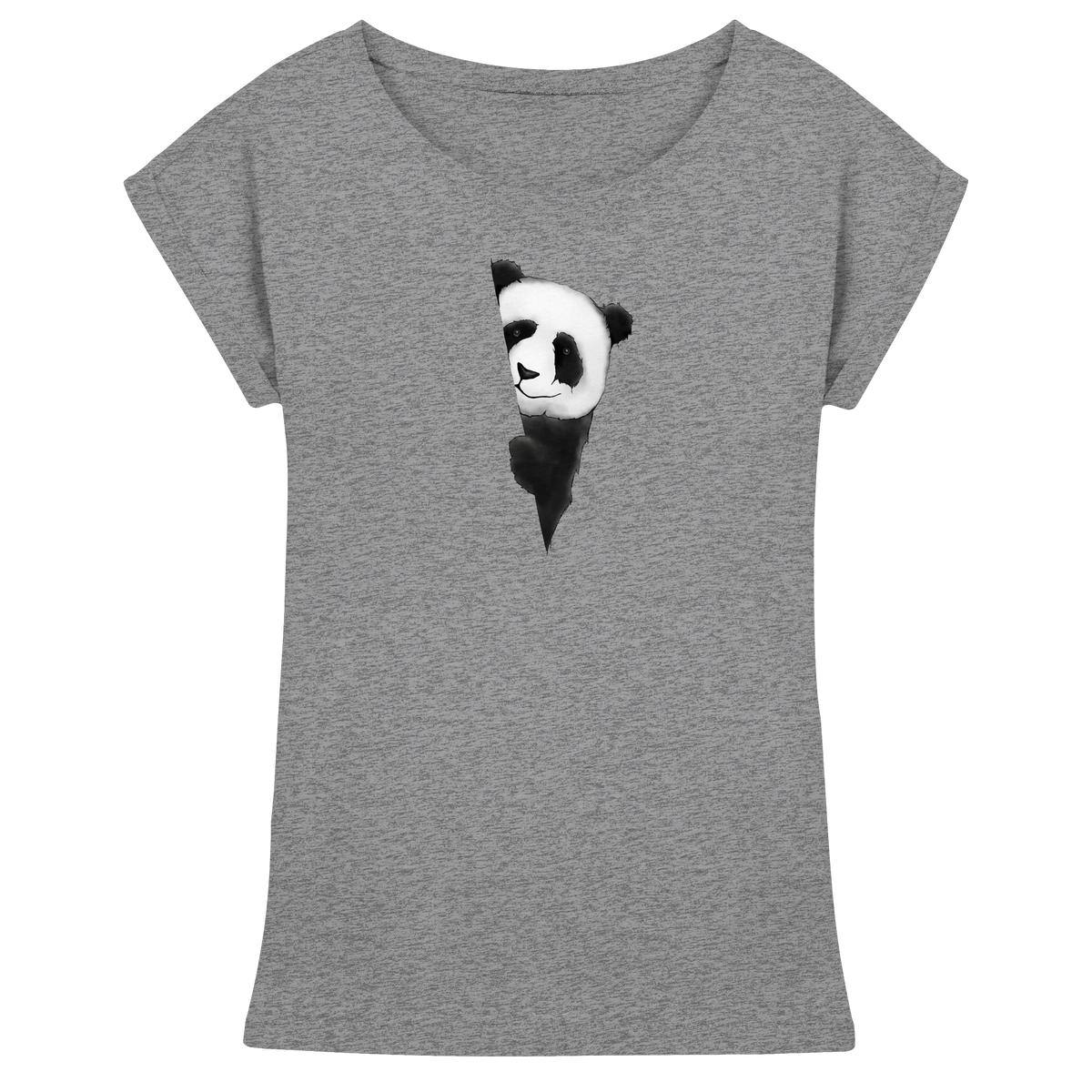 Panda Bär Illustration - Womens Extended Shoulder T-Shirt