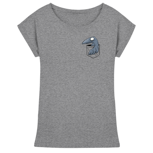 Grufti Rabe Krähe in der Tasche - Womens Extended Shoulder T-Shirt