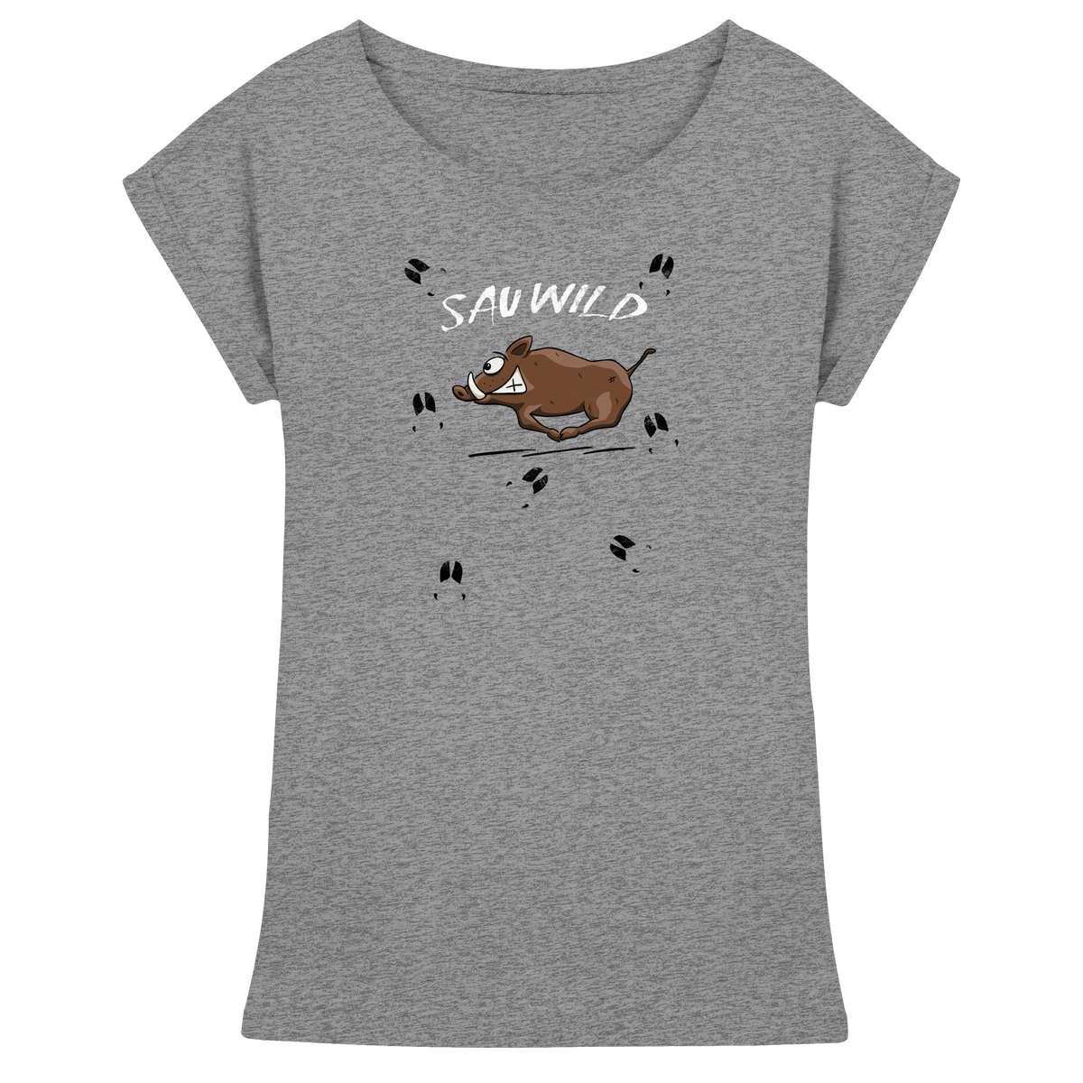 Sauwild wilde Sau | Wildschwein Keiler - Womens Extended Shoulder T-Shirt