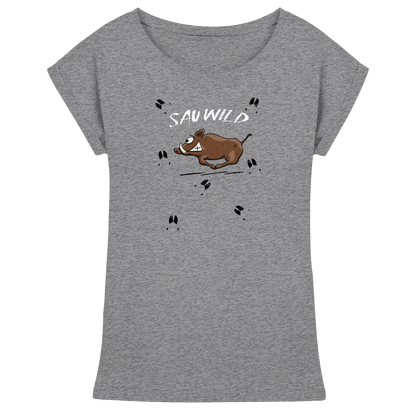 Sauwild wilde Sau | Wildschwein Keiler - Womens Extended Shoulder T-Shirt