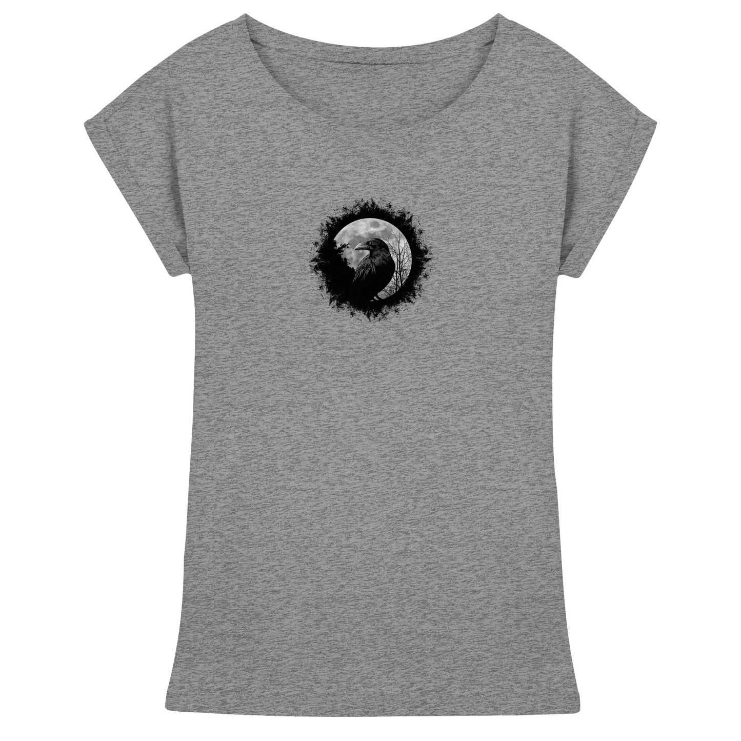 Schwarzer Rabe bei Vollmond  - Womens Extended Shoulder T-Shirt