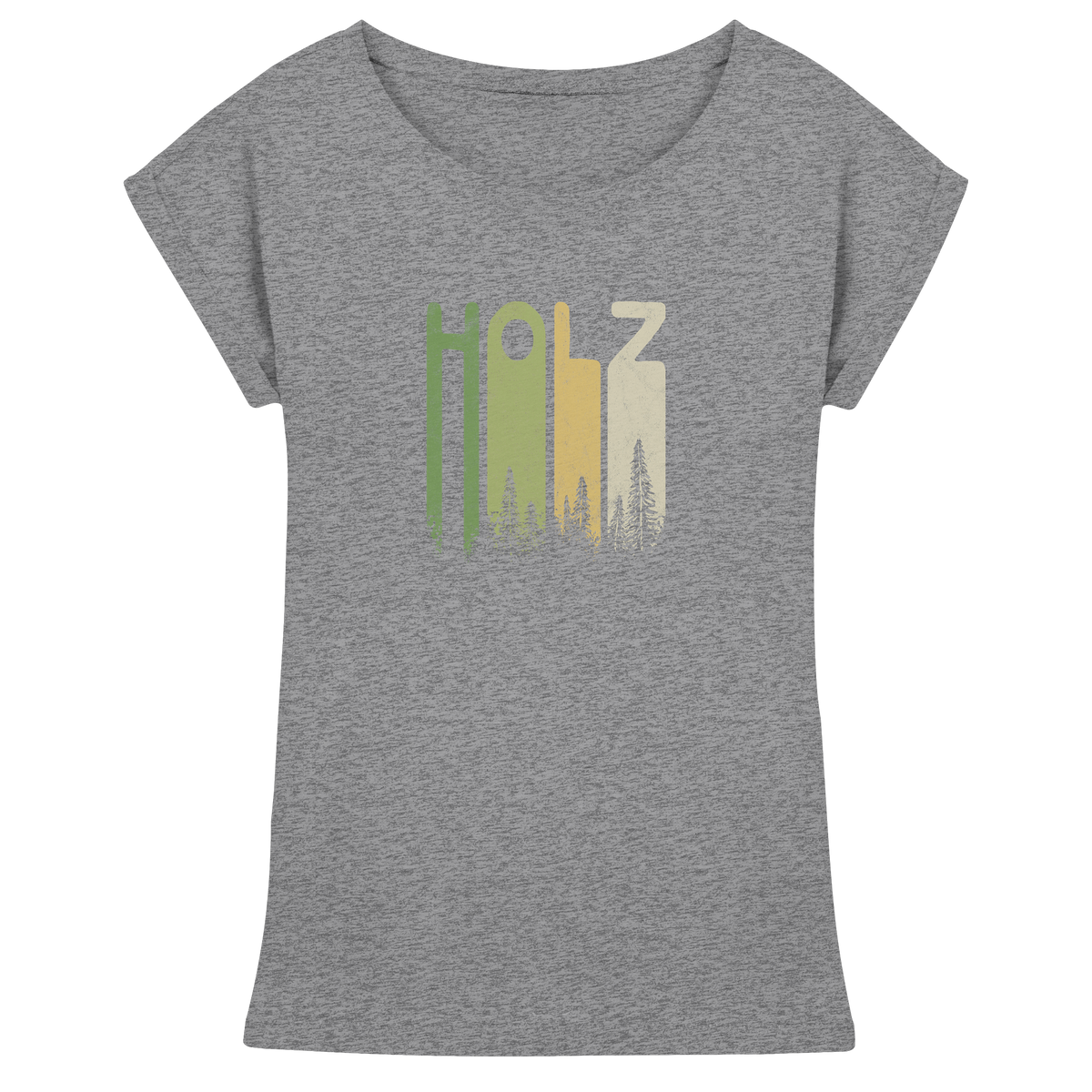 Holz Retro Wald Schriftzug - Womens Extended Shoulder T-Shirt