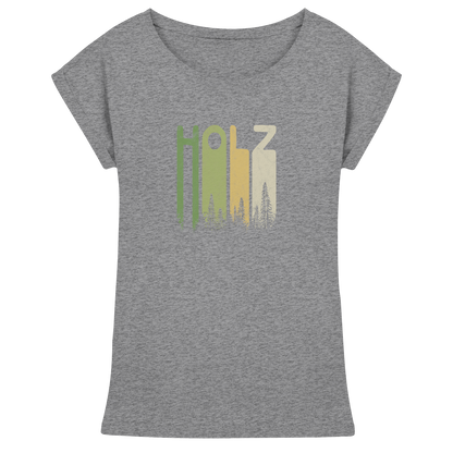 Holz Retro Wald Schriftzug - Womens Extended Shoulder T-Shirt