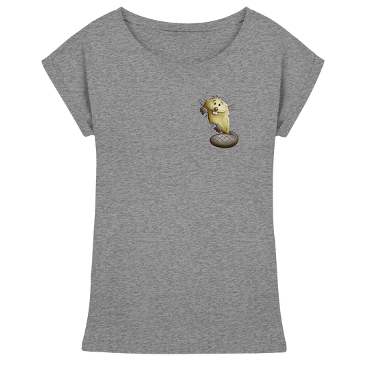 Lustiger frecher Biber - Womens Extended Shoulder T-Shirt