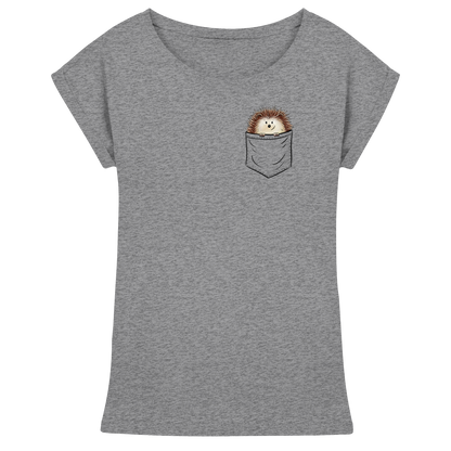 Lustiger Igel in Deiner Brust-Tasche - Womens Extended Shoulder T-Shirt