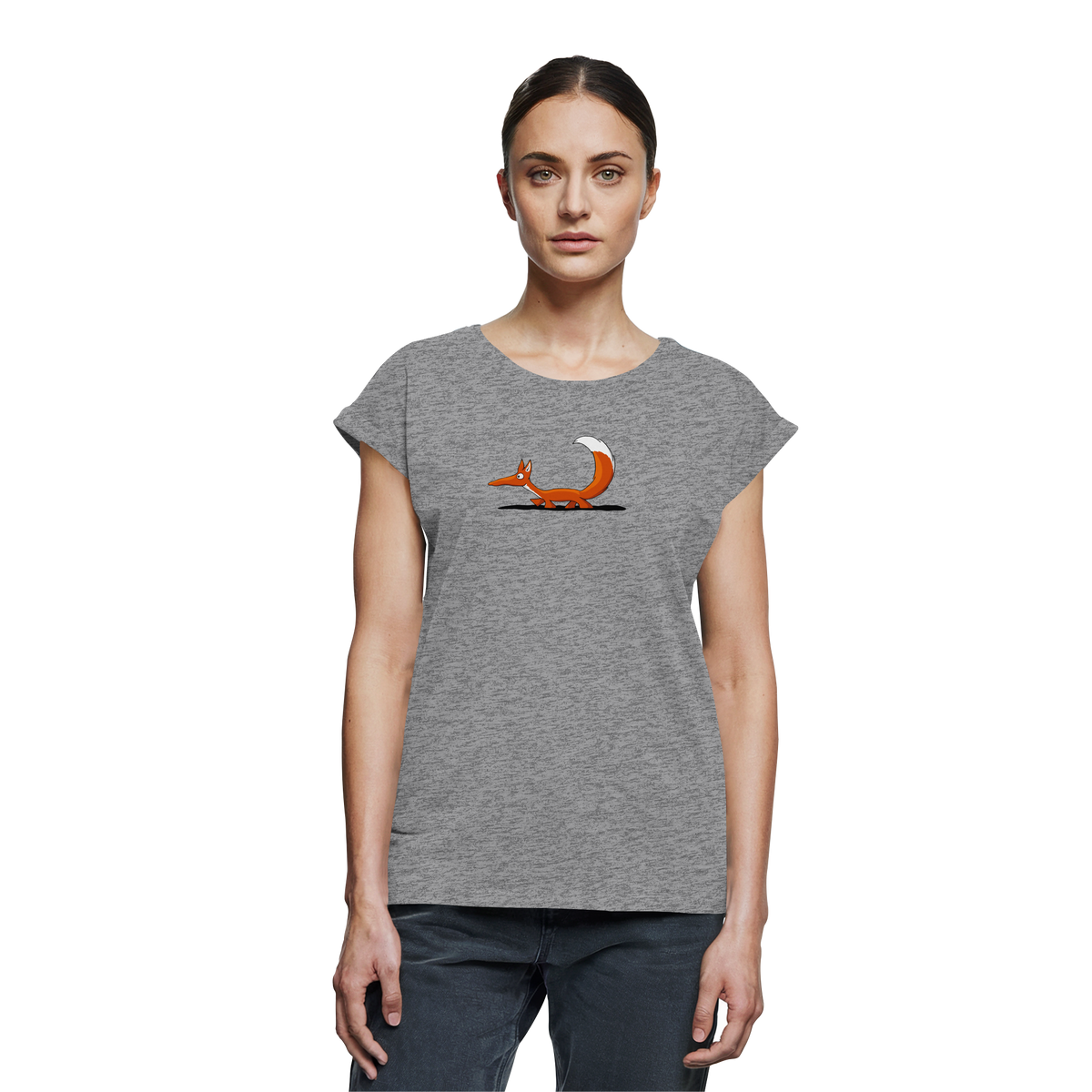 Lässiger cooler Fuchs | Mr. Fox, der Schleicher - Womens Extended Shoulder T-Shirt