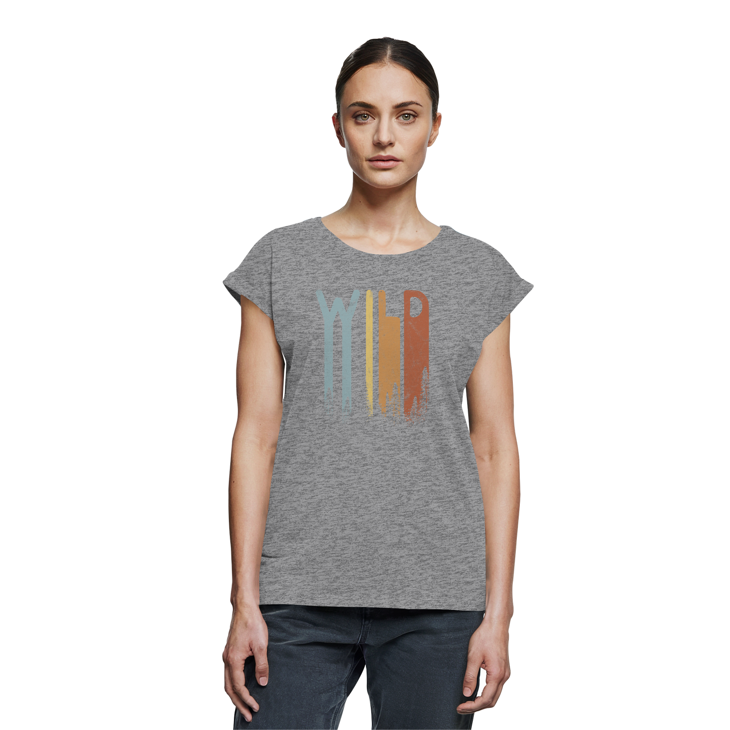 Wild Retro Schriftzug - Womens Extended Shoulder T-Shirt