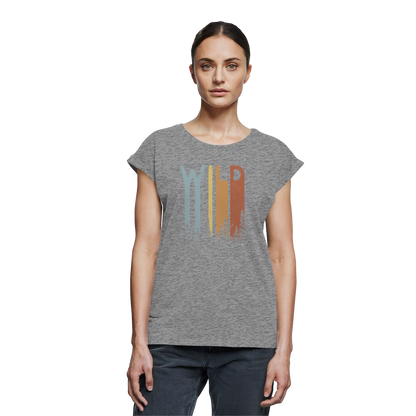 Wild Retro Schriftzug - Womens Extended Shoulder T-Shirt
