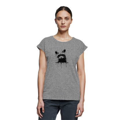 Funky Street Art Waschbär - Womens Extended Shoulder T-Shirt