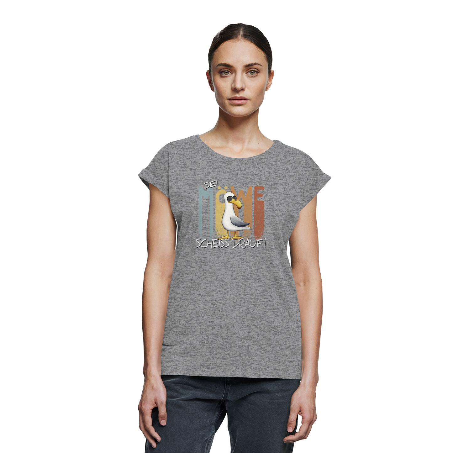 Sei Möwe Scheiß Drauf  - Womens Extended Shoulder T-Shirt