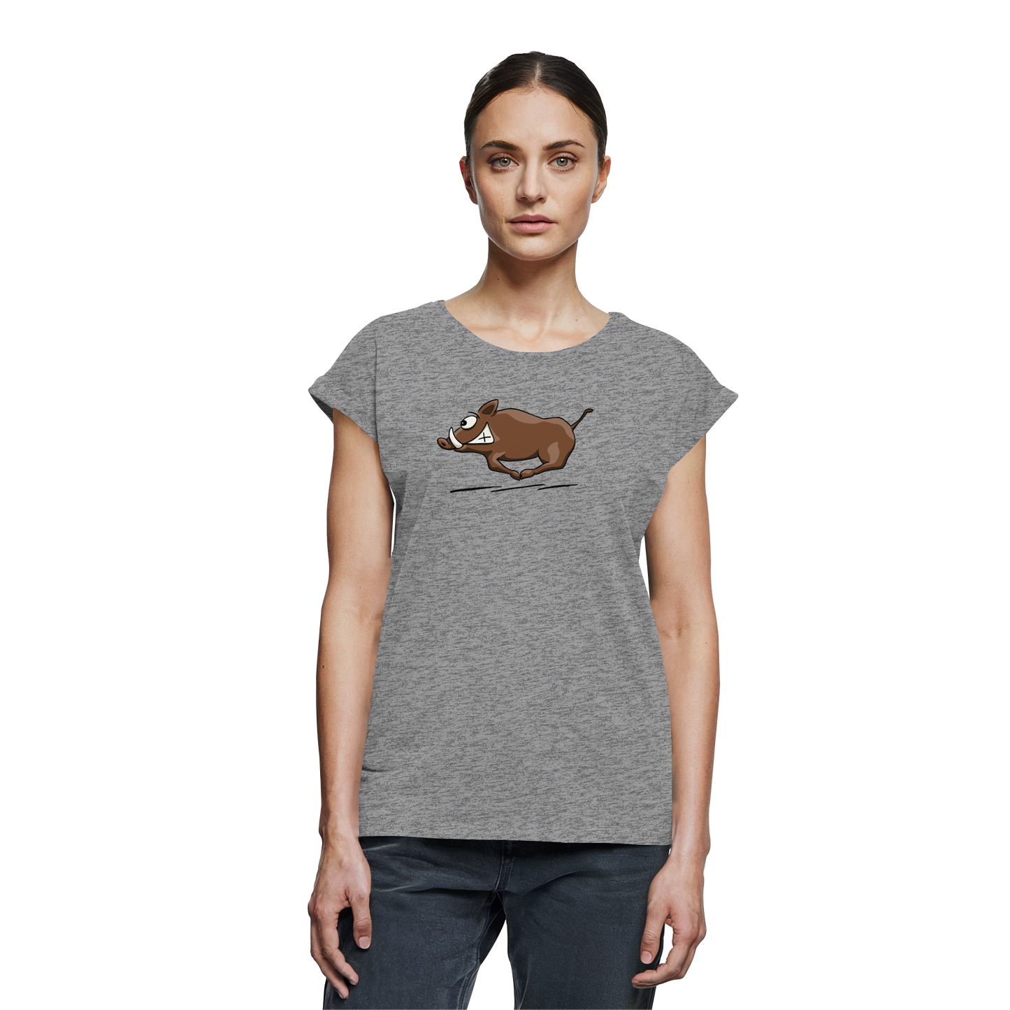 sauwildes Wildschwein | Wildsau  - Womens Extended Shoulder T-Shirt
