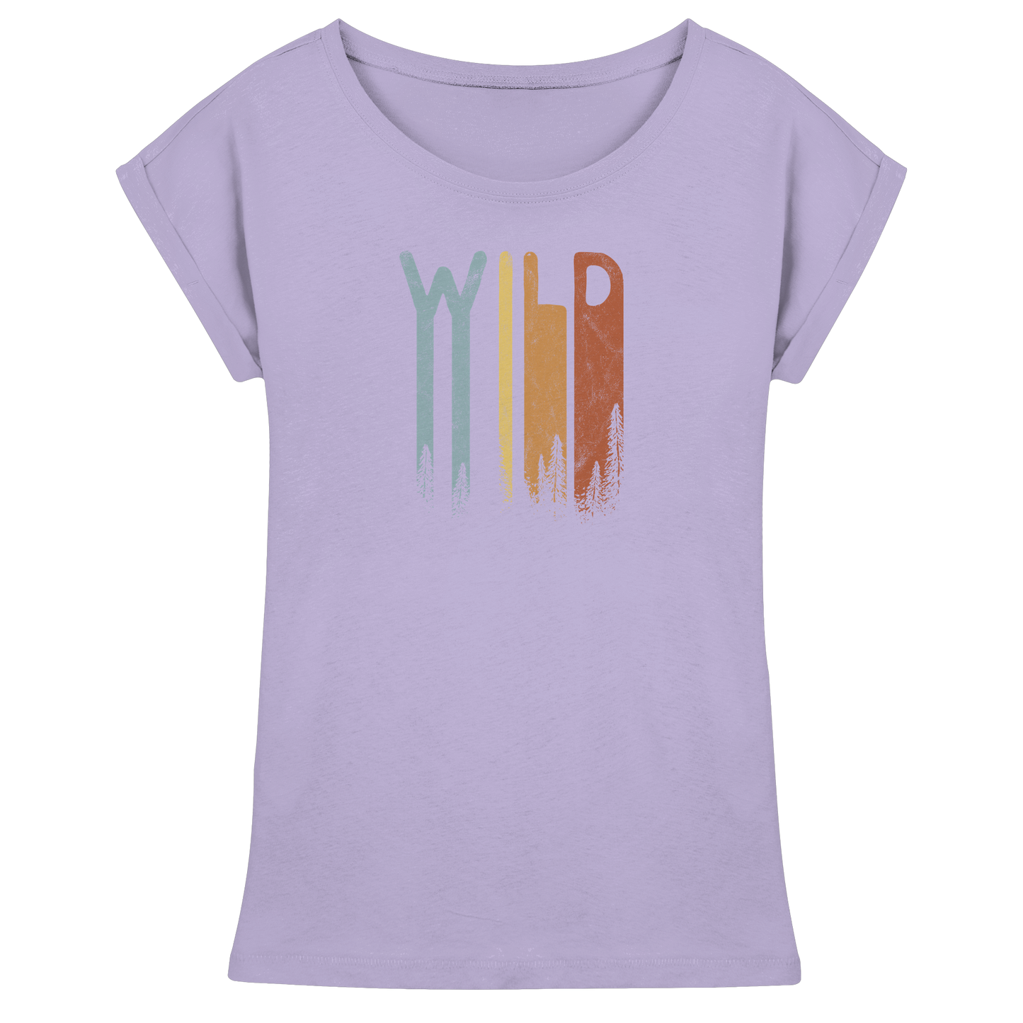 Wild Retro Schriftzug - Womens Extended Shoulder T-Shirt