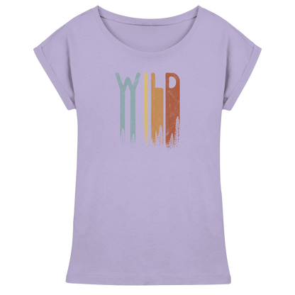 Wild Retro Schriftzug - Womens Extended Shoulder T-Shirt