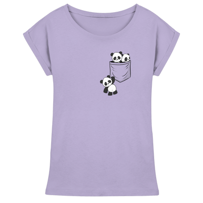 Kawaii Pandas in der Tasche - Womens Extended Shoulder T-Shirt