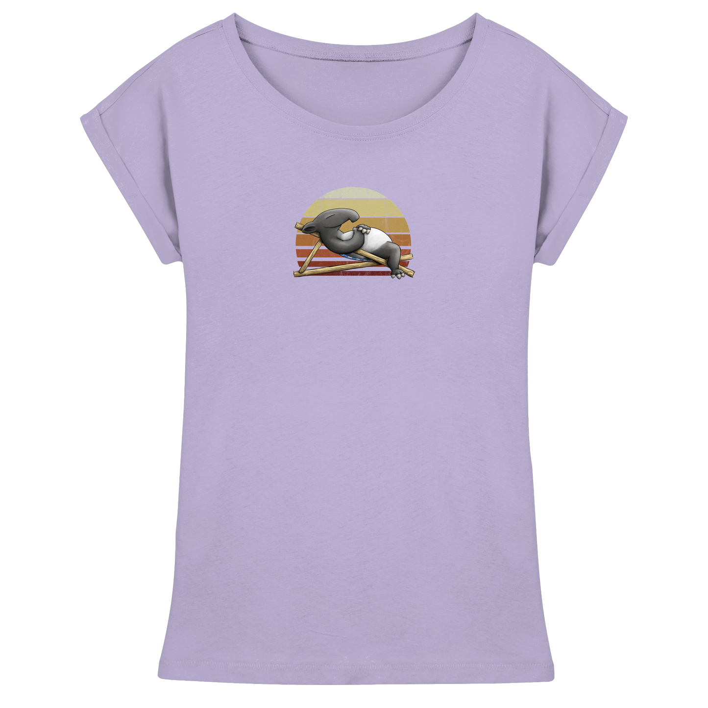 Lässiger Retro Sundown Tapir - Womens Extended Shoulder T-Shirt