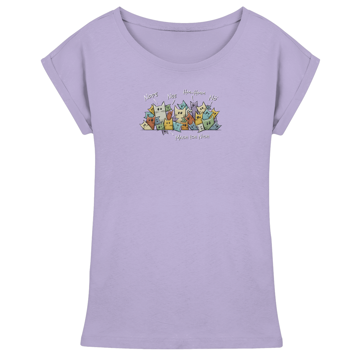 Nope, Nee, Nö Katzen - Womens Extended Shoulder T-Shirt