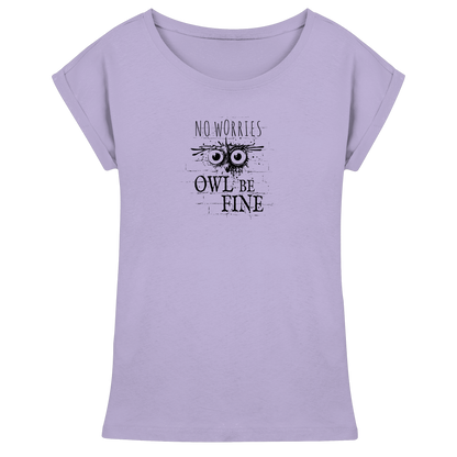 Owl Be Fine Street Art Eule - Womens Extended Shoulder T-Shirt