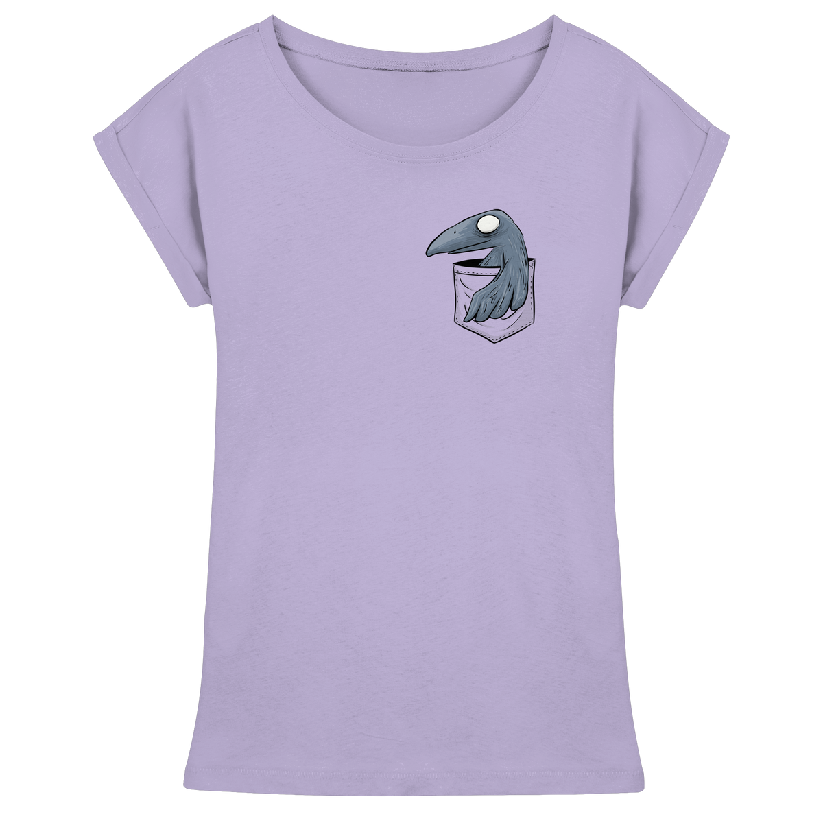 Grufti Rabe Krähe in der Tasche - Womens Extended Shoulder T-Shirt