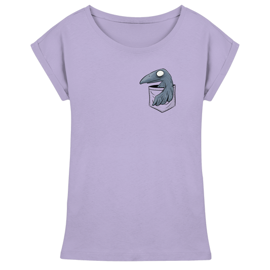 Grufti Rabe Krähe in der Tasche - Womens Extended Shoulder T-Shirt