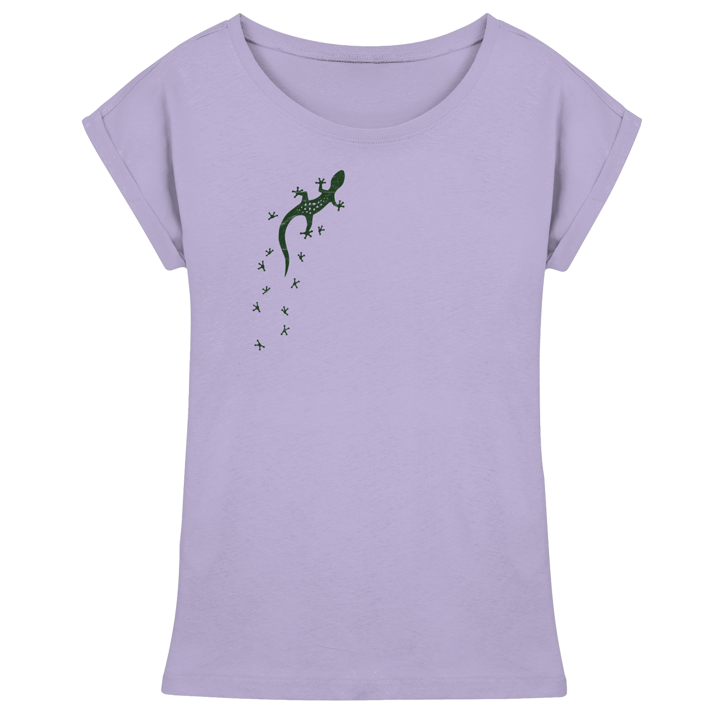 Gecko Eidechse Silhouette dunkel - Womens Extended Shoulder T-Shirt