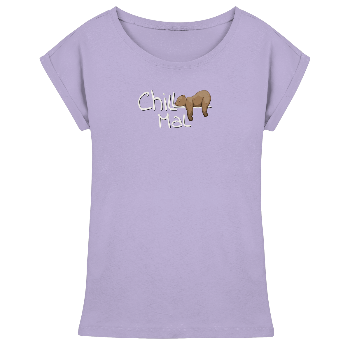 Chill Mal schläfriger Braunbär - Womens Extended Shoulder T-Shirt