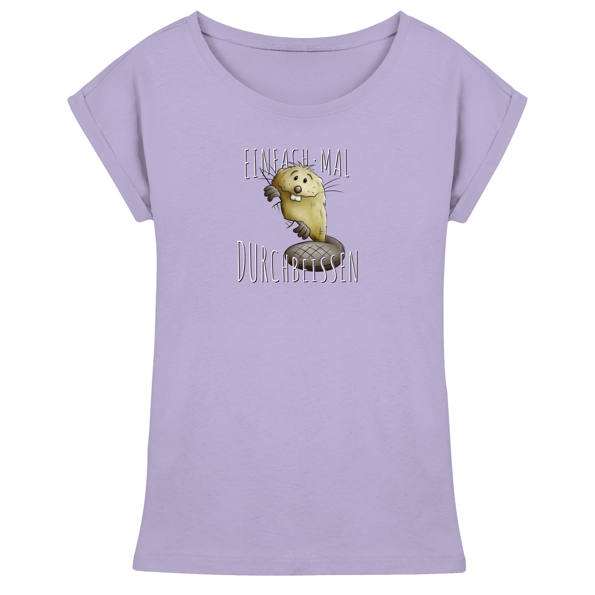 Einfach mal Durchbeissen Biber - Womens Extended Shoulder T-Shirt