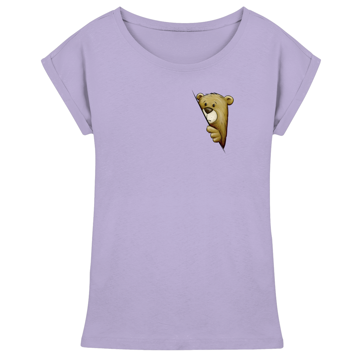 Funky Bär Illustration - Womens Extended Shoulder T-Shirt