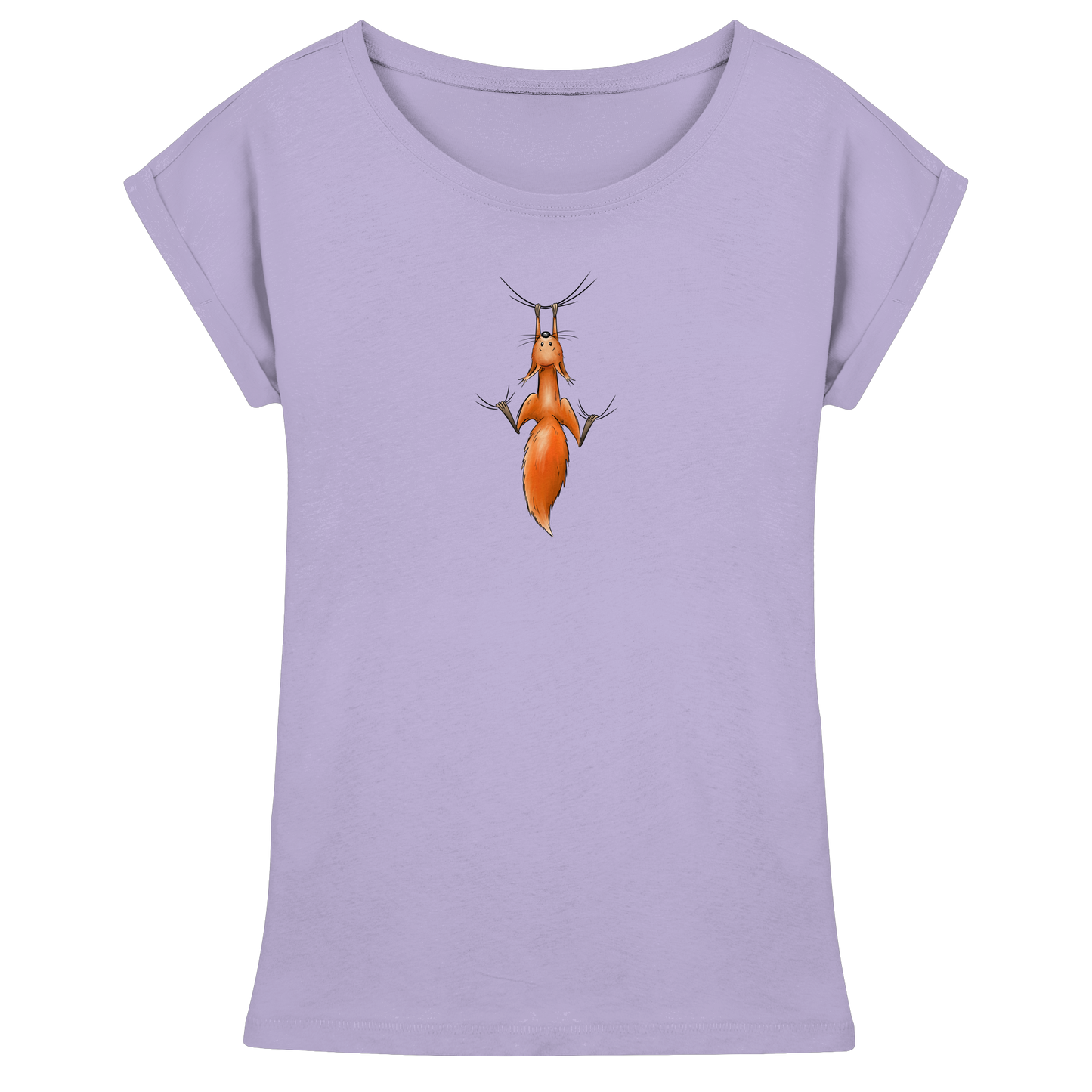 Rotes Eichhörnchen hängt ab - Womens Extended Shoulder T-Shirt