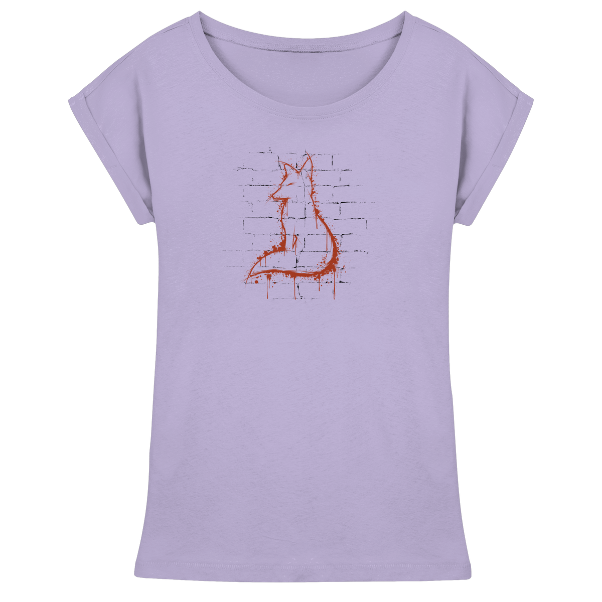 Street Art Fuchs Silhouette - Womens Extended Shoulder T-Shirt