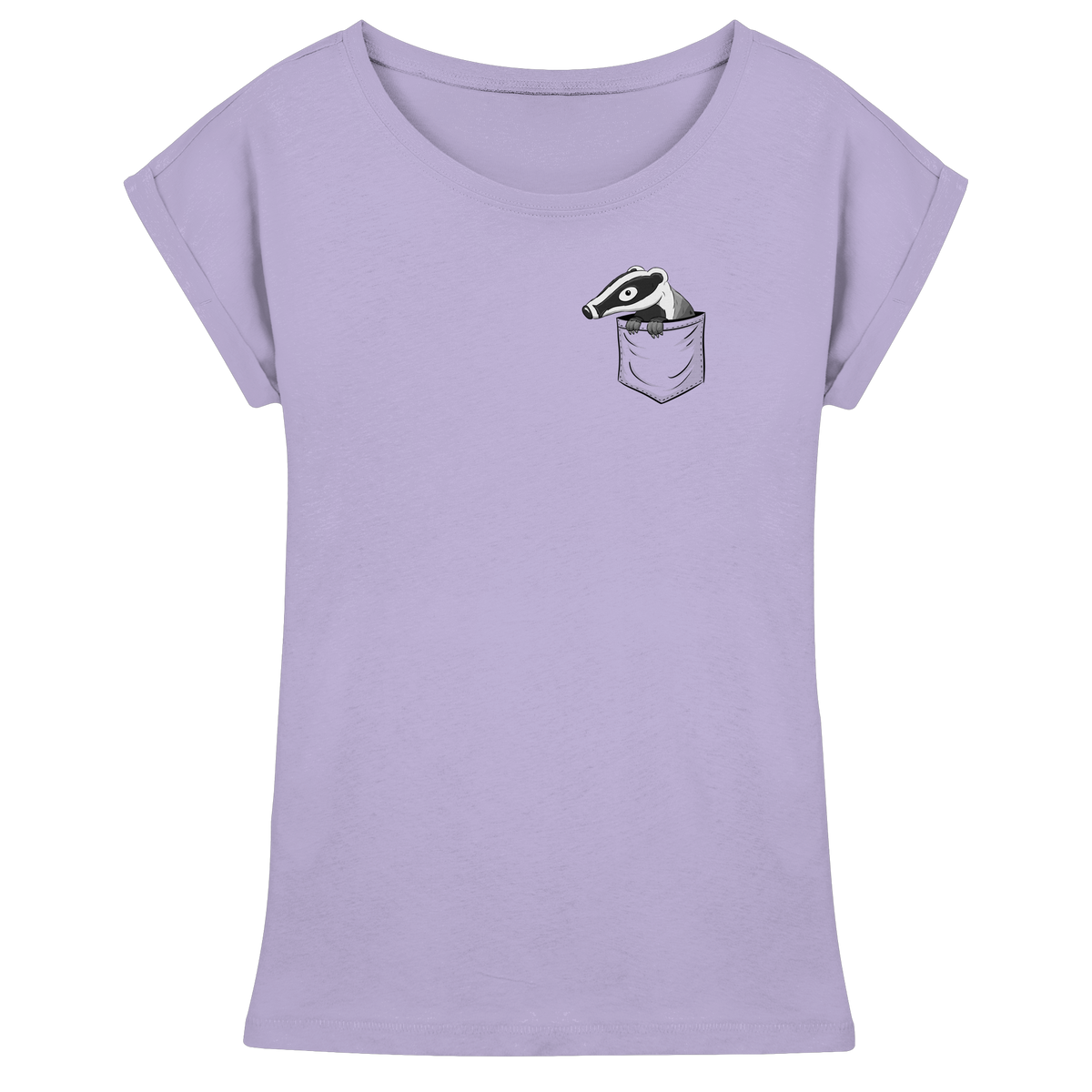 Lustig gemütlicher Dachs In der Tasche - Womens Extended Shoulder T-Shirt