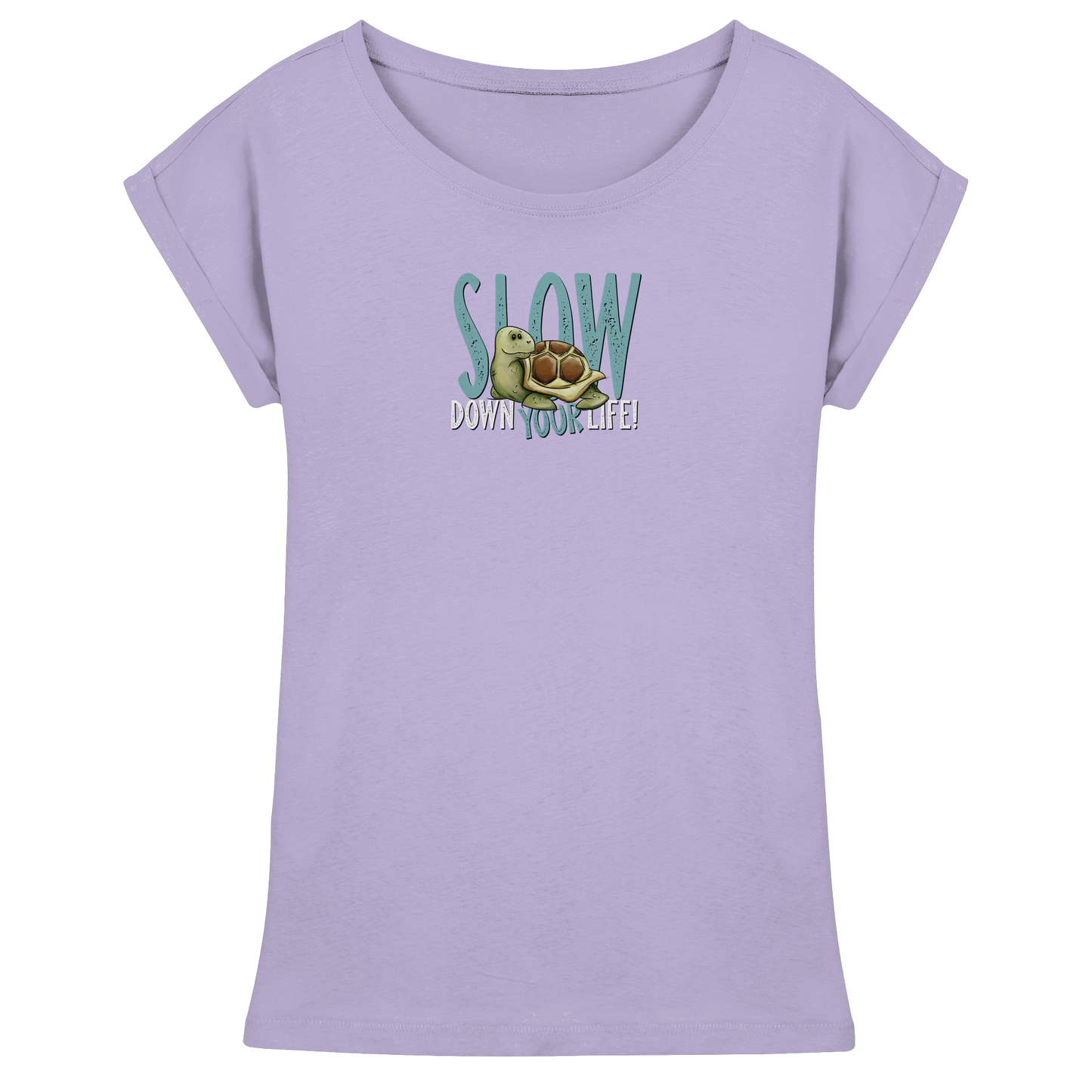 Slow Down Your Life Schildkröte - Womens Extended Shoulder T-Shirt