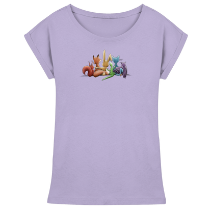 Regenbogen Tiere für Freundschaft, Toleranz und Vielfalt - Womens Extended Shoulder T-Shirt