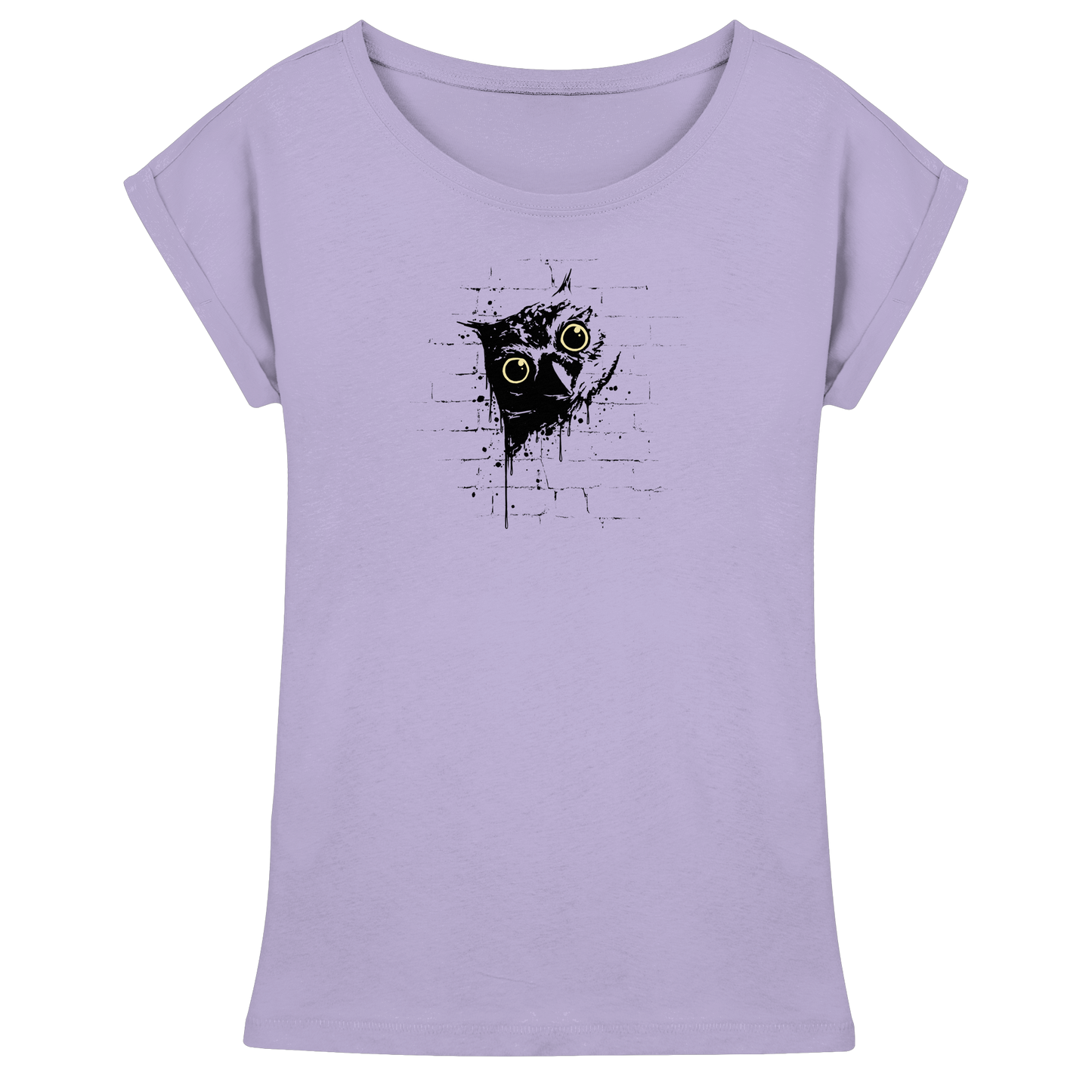 Lässige Street Art Eule - Womens Extended Shoulder T-Shirt