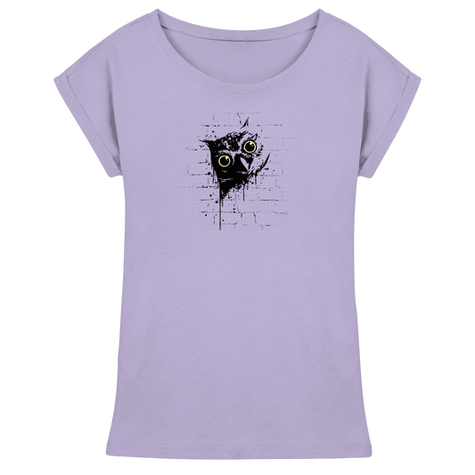 Lässige Street Art Eule - Womens Extended Shoulder T-Shirt