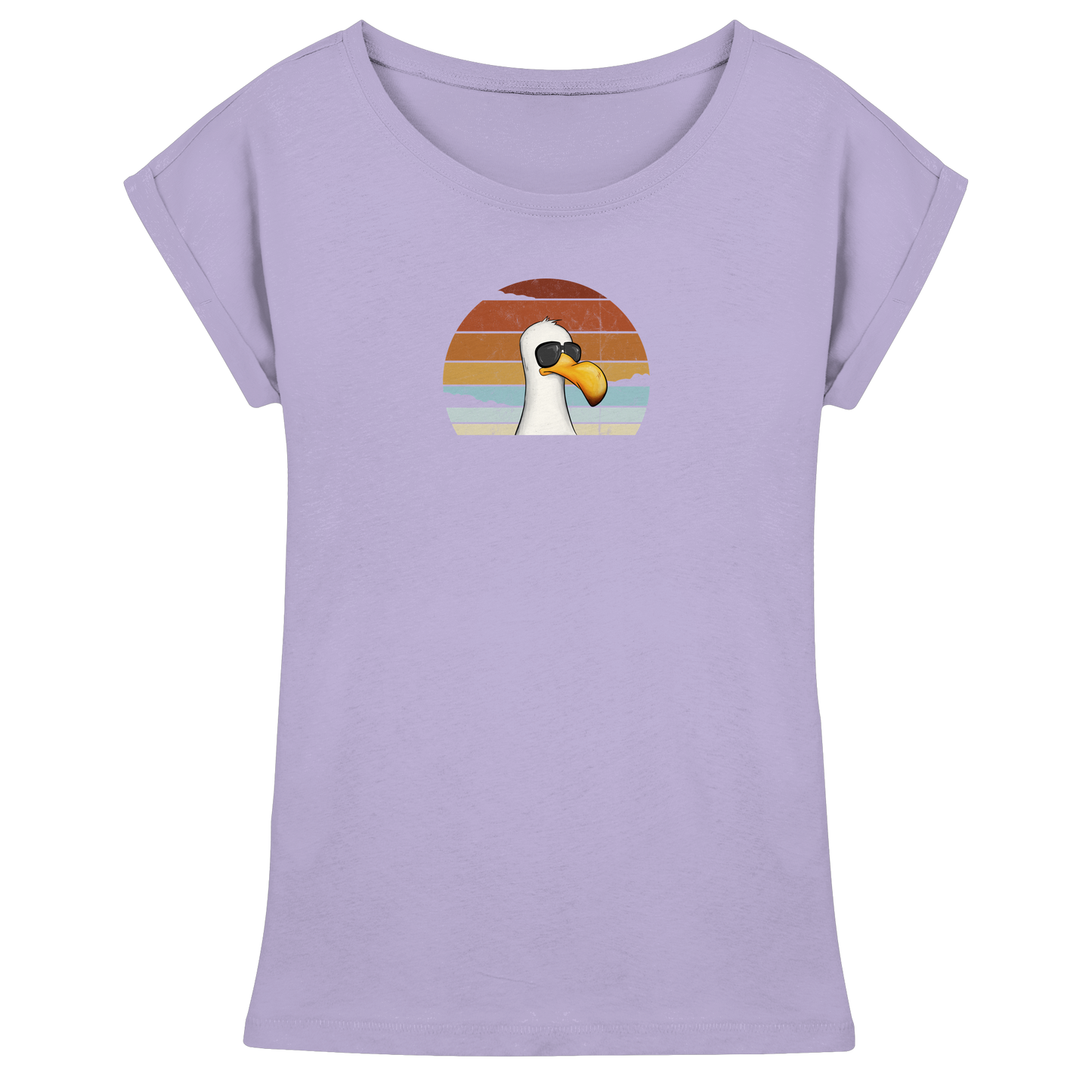 Cool lässige Retro Möwe - Womens Extended Shoulder T-Shirt