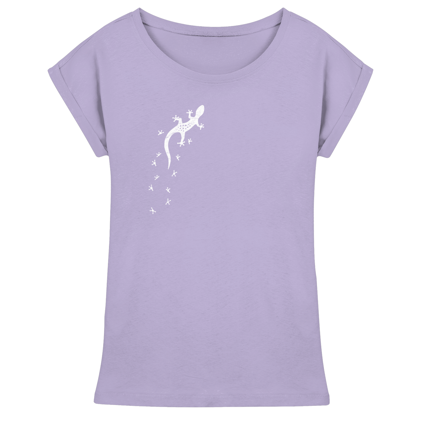 Gecko Eidechse Silhouette hell - Womens Extended Shoulder T-Shirt