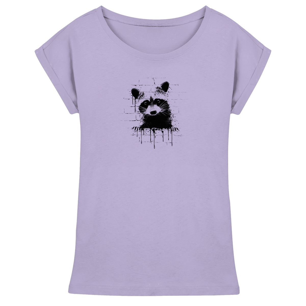 Funky Street Art Waschbär - Womens Extended Shoulder T-Shirt