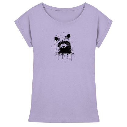 Funky Street Art Waschbär - Womens Extended Shoulder T-Shirt