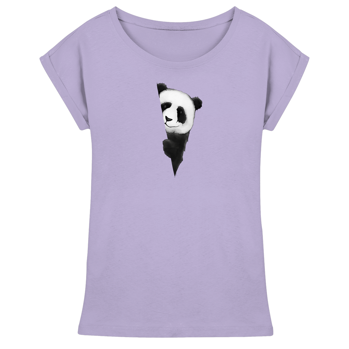 Panda Bär Illustration - Womens Extended Shoulder T-Shirt