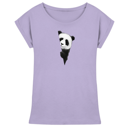 Panda Bär Illustration - Womens Extended Shoulder T-Shirt