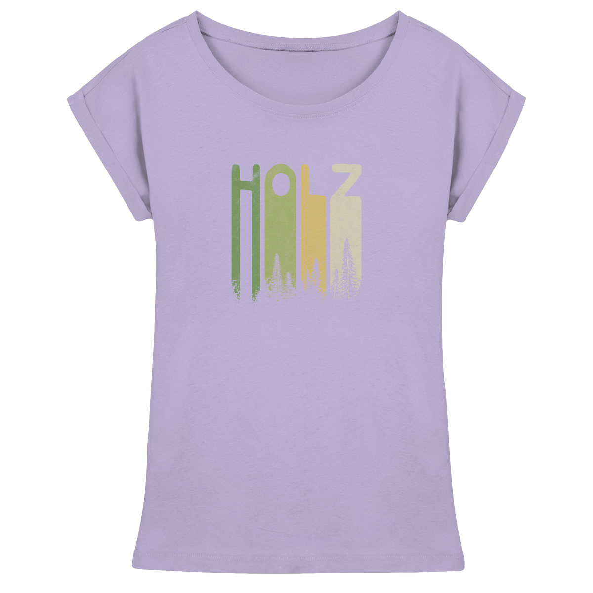 Holz Retro Wald Schriftzug - Womens Extended Shoulder T-Shirt