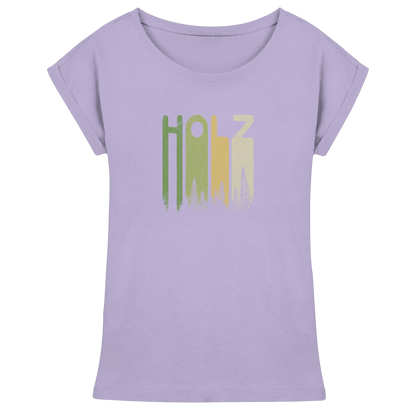 Holz Retro Wald Schriftzug - Womens Extended Shoulder T-Shirt
