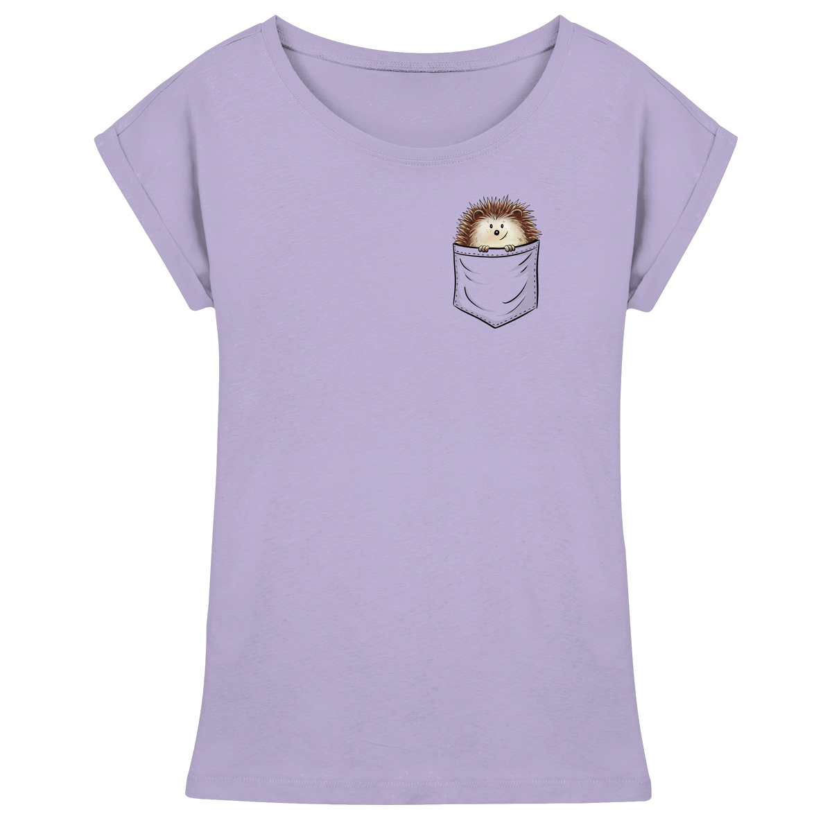 Lustiger Igel in Deiner Brust-Tasche - Womens Extended Shoulder T-Shirt